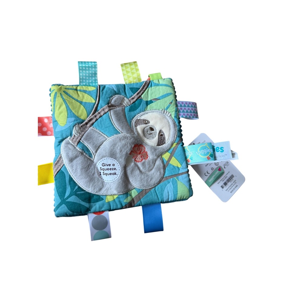 NWT Taggies Molasses Sloth taggie sqiare blankie infanr sensory toy